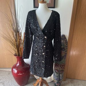 Beautiful double breasted blazer type dress with sequins